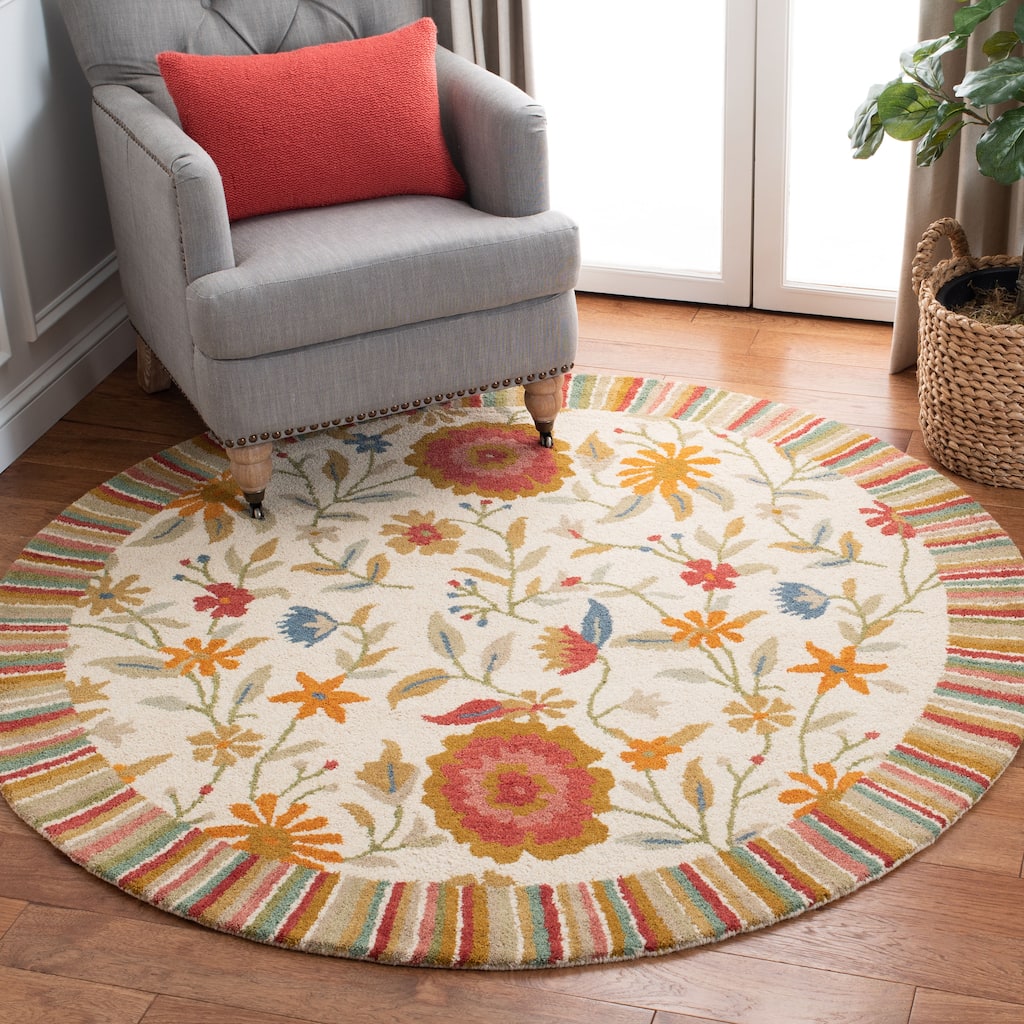 SAFAVIEH Handmade Jardin Hiske Country Floral Wool Rug