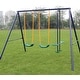preview thumbnail 1 of 7, Outdoor Backyard Metal Swing Activity Set with Glider for Kid Children Blue