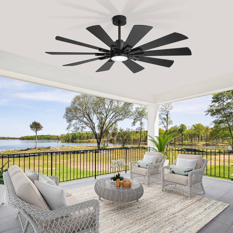 72-Inch LED Ceiling Fan with Light, 3 Color Temperatures, Memory ...