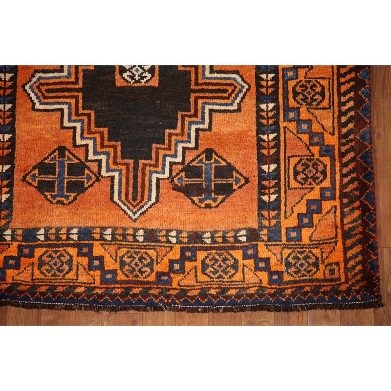 Hand Knotted Oriental 100% Wool Carpet Traditional Tribal Oranges & Rust Lori Area Rug - 7' 4'' X 4' 0''