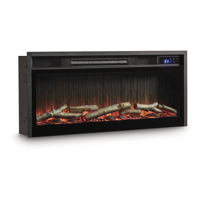 Signature Design by Ashley Entertainment Accessories Black Fireplace Insert - 34"W x 6"D x 15"H