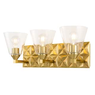 Modern 3 Light Bath/Vanity Light in Brass