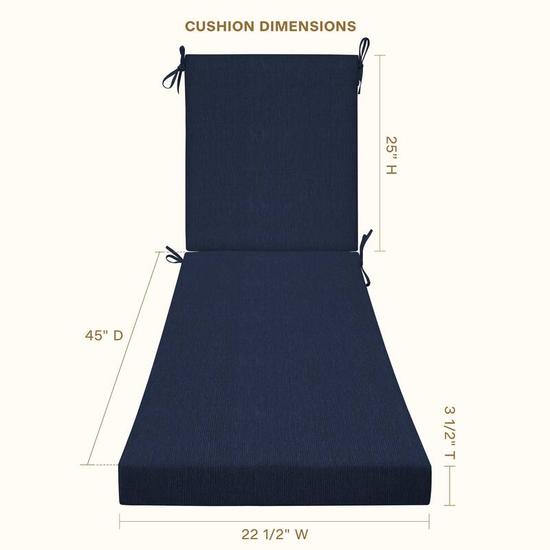 Textured Chaise Lounge Cushion - 22.5" wide x 70" long x 45" deep x 3.5" thick