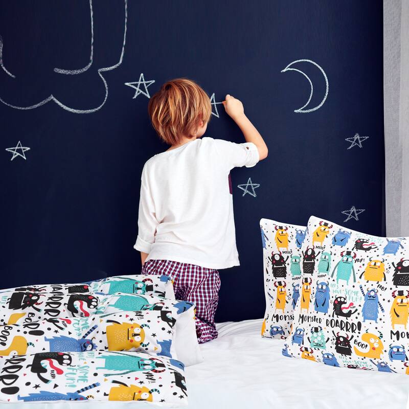 3 Piece Polyester Microfiber Kids Duvet Cover Set Cartoon Pattern