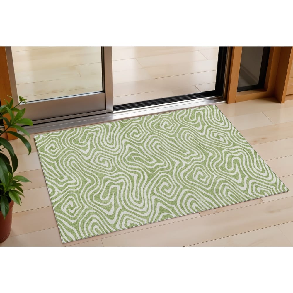 HomeRoots Abstract Transitional Rectangle Outdoor Rug