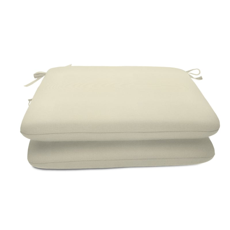 Sunbrella Solid fabric 2 pack 18 in. Square seat pad with 21 options - 18"W x 18"D x 2.5"H - Canvas Canvas