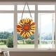 preview thumbnail 12 of 13, Handcrafted Floral Design Vibrant Multicolor Stained Glass Window Panel
