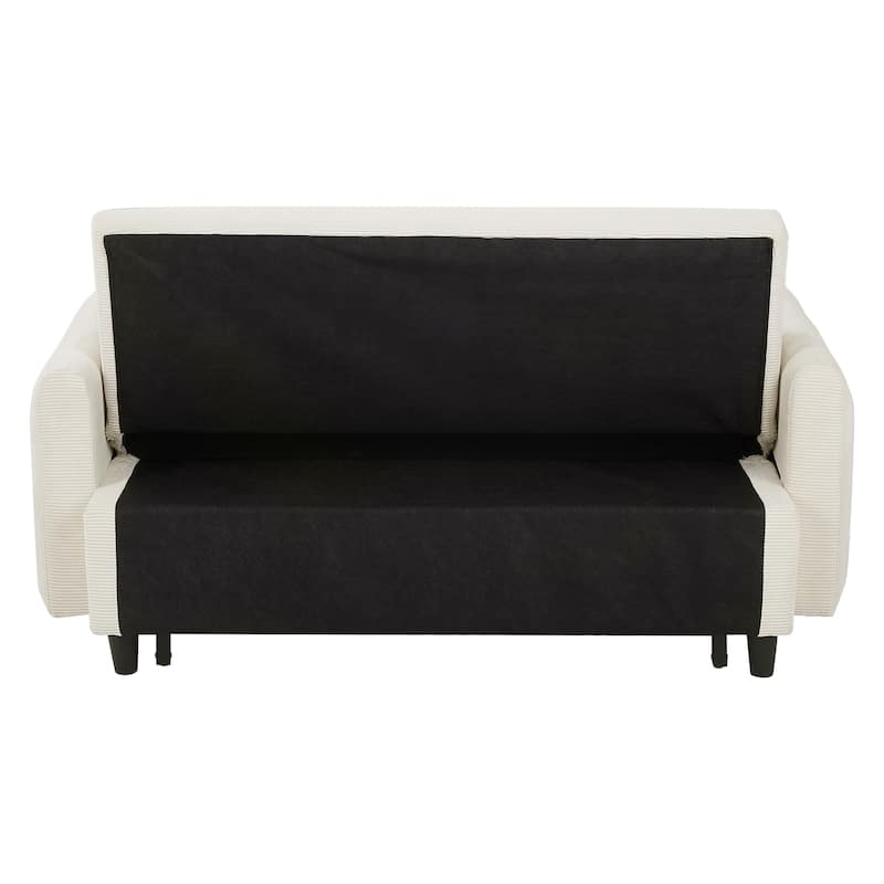 Pull Out Loveseat Sofa Convertible Sleeper LoveSeat Bed, Corduroy Recliner Sofa w2 Pillows & USB Ports 2-seat Armchair聽