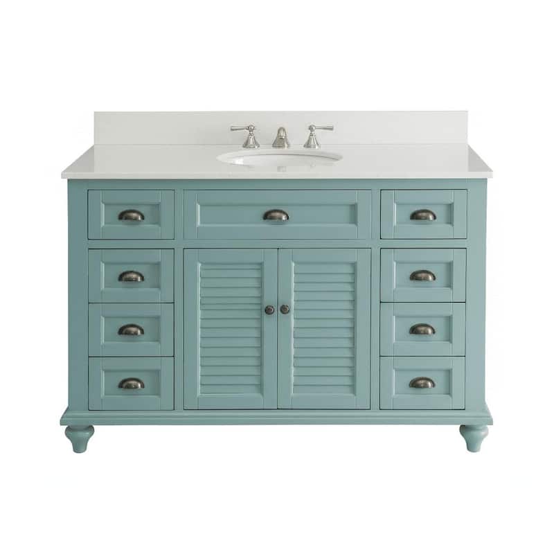 49" Glennville Bathroom Sink Vanity w/ Matching BS - Blue - Painted - Blue