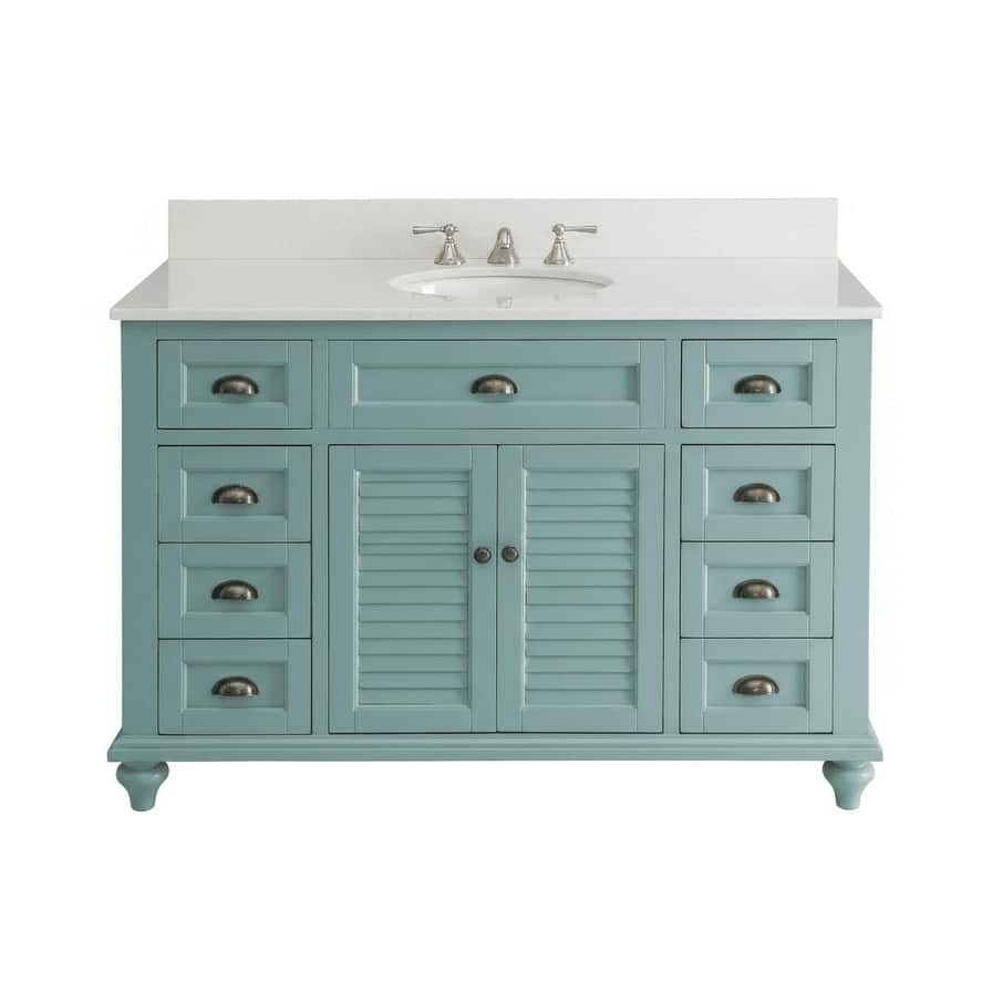 49" Glennville Bathroom Sink Vanity w/ Matching BS - Blue