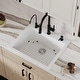 preview thumbnail 6 of 59, Karran Top Mount 25 in. Single Bowl Quartz Kitchen Sink Kit