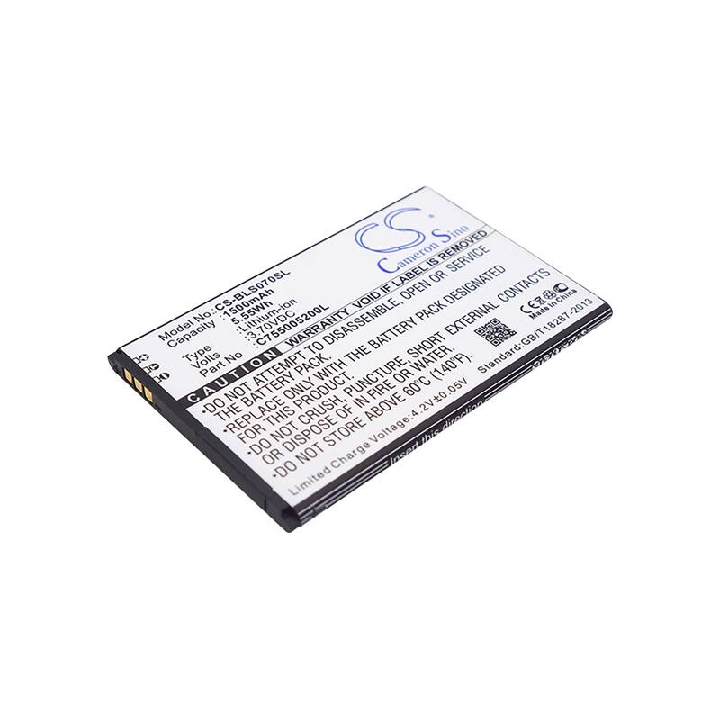 Battery for BLU S070Q Studio Selfie C755005200L Mobile SmartPhone CS-BLS070SL - Black