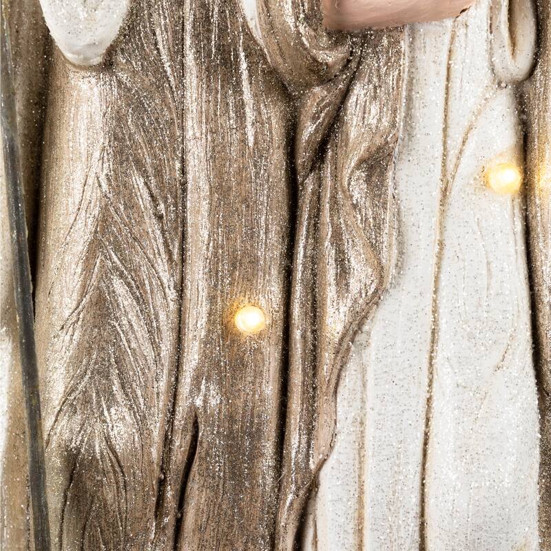 Lighted Glittery Holy Family Christmas Decoration - 21" - Clear LED Lights