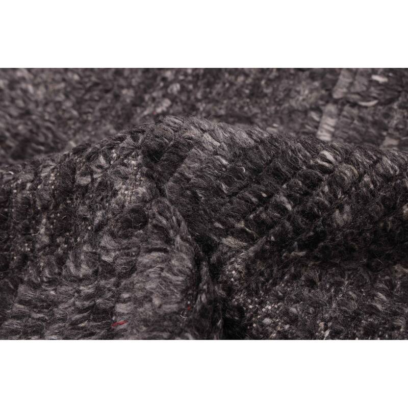 ECARPETGALLERY Hand-knotted Looma Charcoal Wool Rug - 8'3 x 10'3
