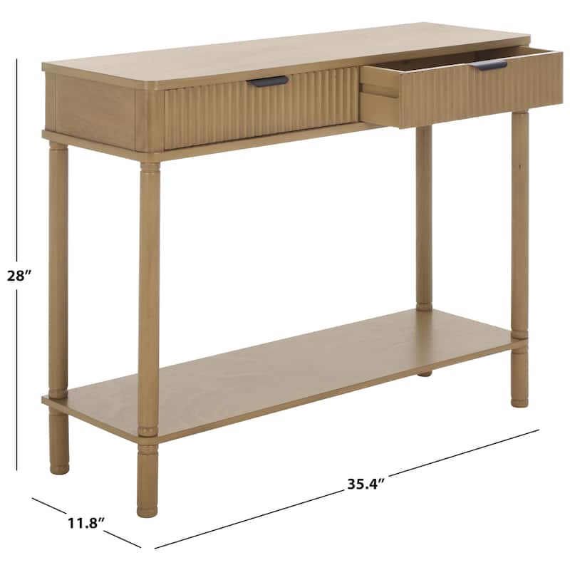 SAFAVIEH Thurston 2-Drawer Console Table - 35"W x 12"D x 28"H