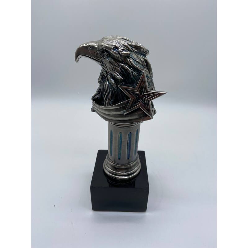 Eagle Head Bust on Column with Star