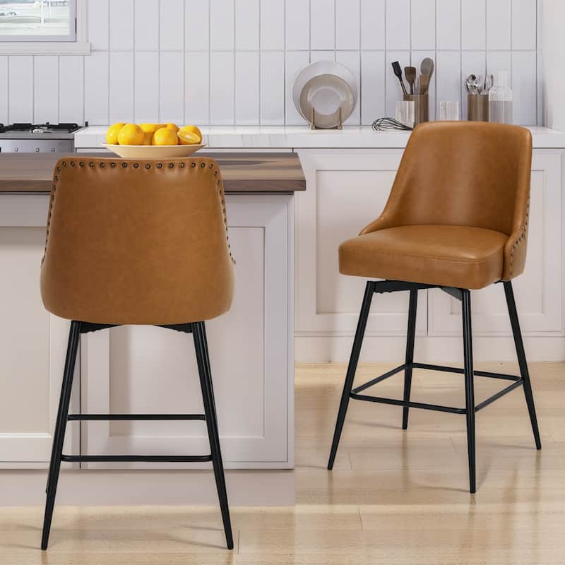 RENEWLINE Adjustable Height Swivel Bar Stools with Footrest for 34-40 Inch Counters, Ultra Plush Seat