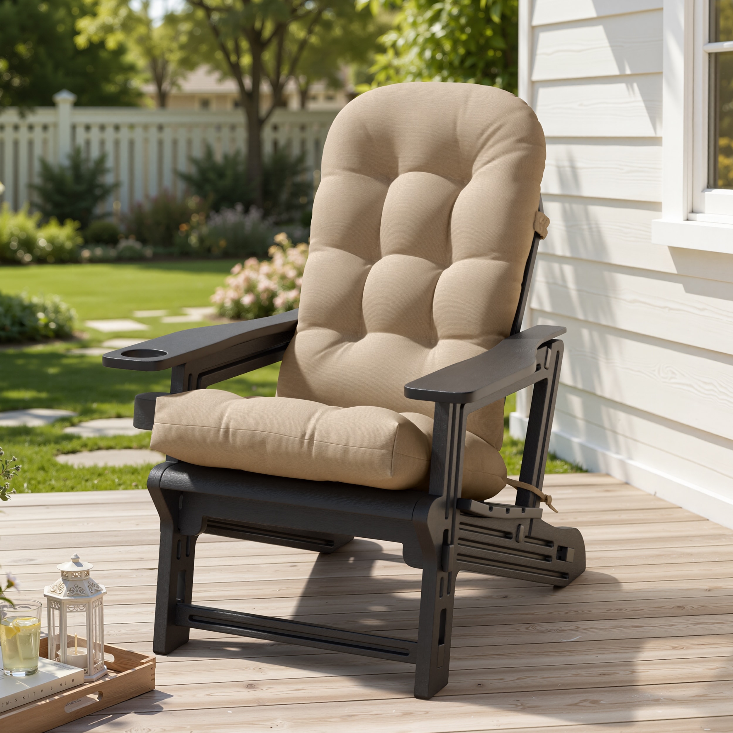 VredHom Outdoor Adirondack Rocking Chairs and Cushions HDPE Thickened Chair Pad Patio All-Weather