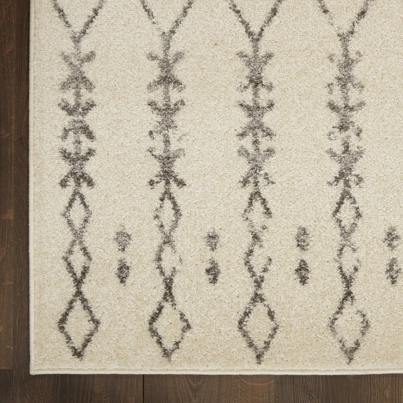 Nourison Passion Tribal Geometric Ivory Grey Area Rug