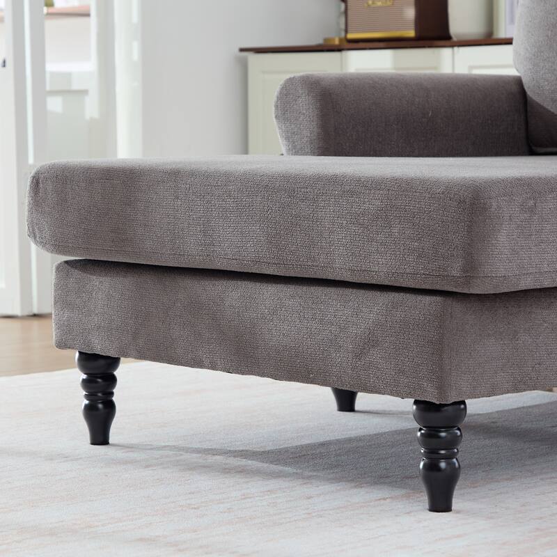 Modern Minimalist Chenille Fabric Chaise Lounge Recliner Single Sofa