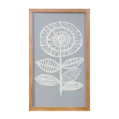 Framed Paper Mache Flower Wall Art (Set of 2)