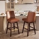 preview thumbnail 1 of 52, Pellebant 30.6'' H Solid Wood Swivel Bar Stool with Back Brown-Setof2