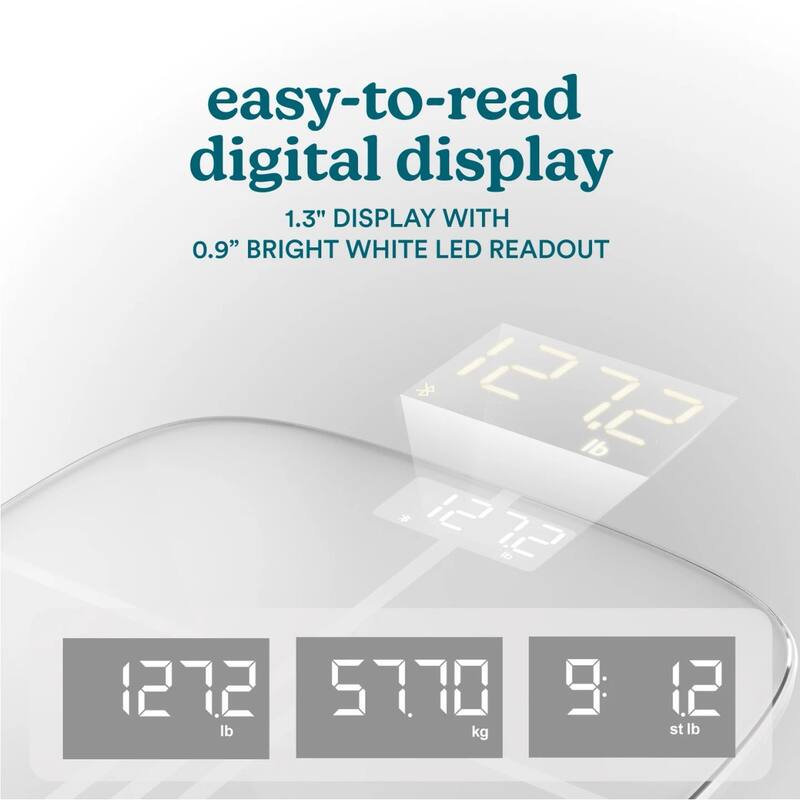 Homedics Luxe Smart Glo™ Bluetooth Body Composition Scale with Ambient Illumination - White