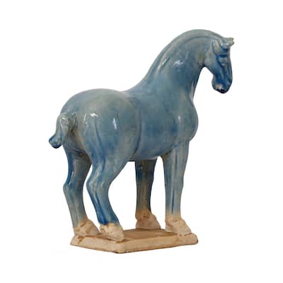 Artissance 7.8"H Terra Cotta Soft Aqua Stallion - Small