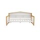 preview thumbnail 8 of 7, White+Walnut Twin Size Daybed with Trundle & Bookcase Headboard