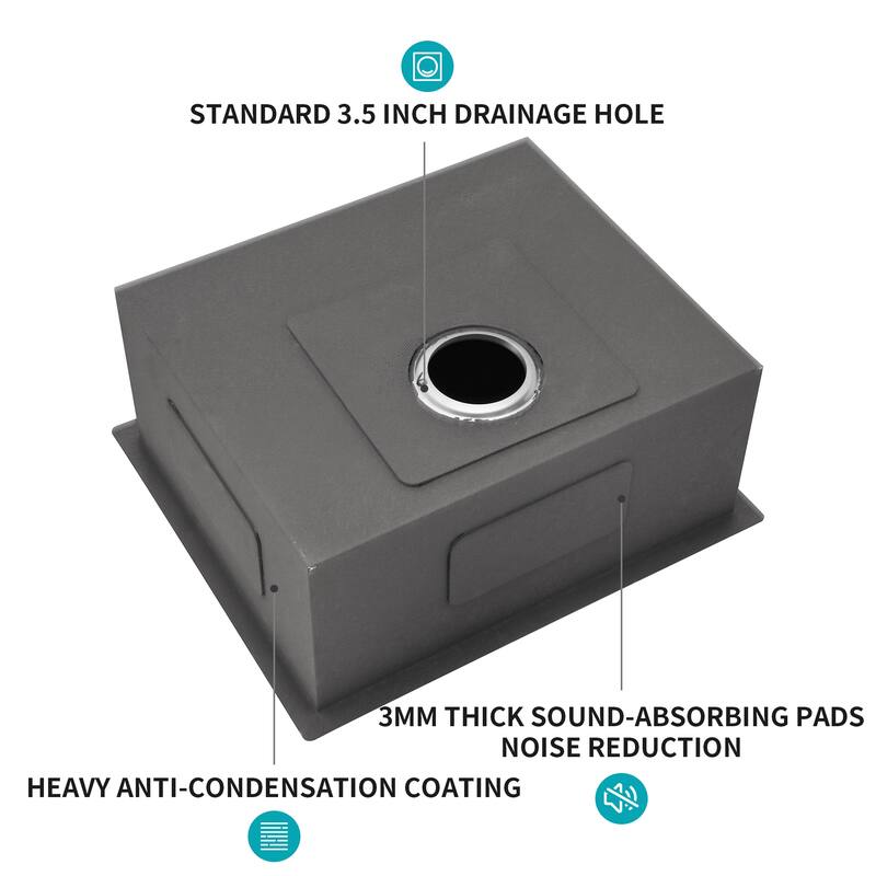 Undermount 16 Gauge Single Bowl Stainless Steel Kitchen Sink in Brushed Nickel