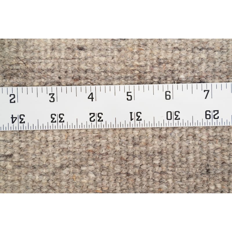 Hand Knotted Oriental 100% Wool Carpet Modern Geometric Greys & Charcoal Gabbeh Area Rug - 7' 9'' X 5' 8''