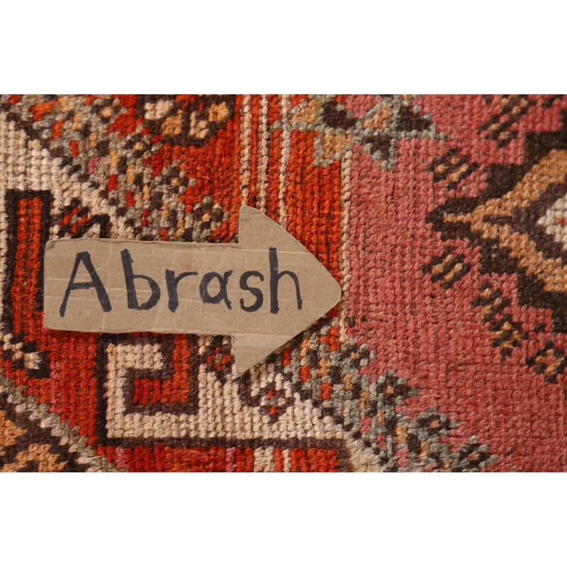 Hand Knotted Oriental 100% Wool Carpet Traditional Tribal Pink Qashqai Area Rug - 7' 10'' X 4' 10''