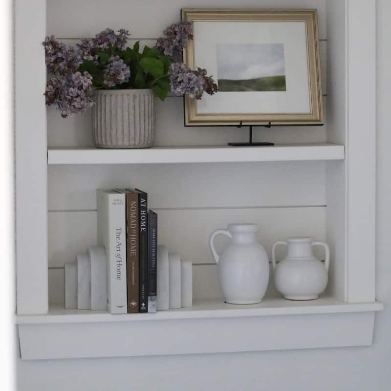Modern Layered Arched Bookends - Home Desk Decor - Set of 2, 6", White - 6.0"