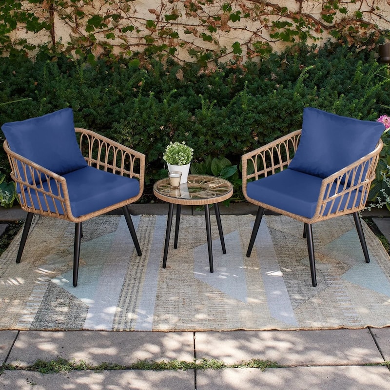 Aoodor Outdoor Chair Cushions Set, Water Resistant Deep Seat Cushions