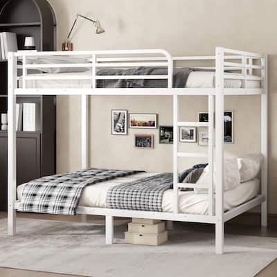 Metal Full over Full/Twin XL Bunk Bed for Adults - Noise Reduced Design, No Box Spring Required