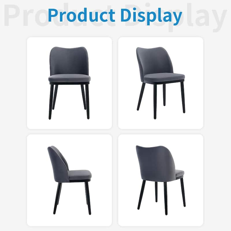 Upholstered Fabric Dining Room Side Chairs, Chair for Dining Room with Padded Seat and Wood Legs(Set of 2)
