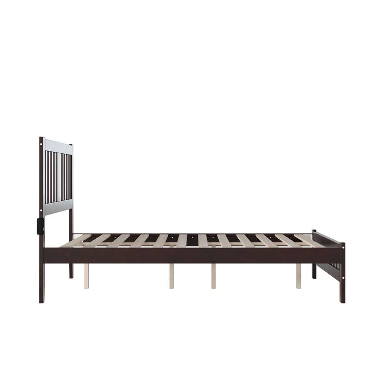Appeal Full Bed - Espresso Wood Frame with Headboard & Footboard - Slat Kit Included - No Box Spring Needed