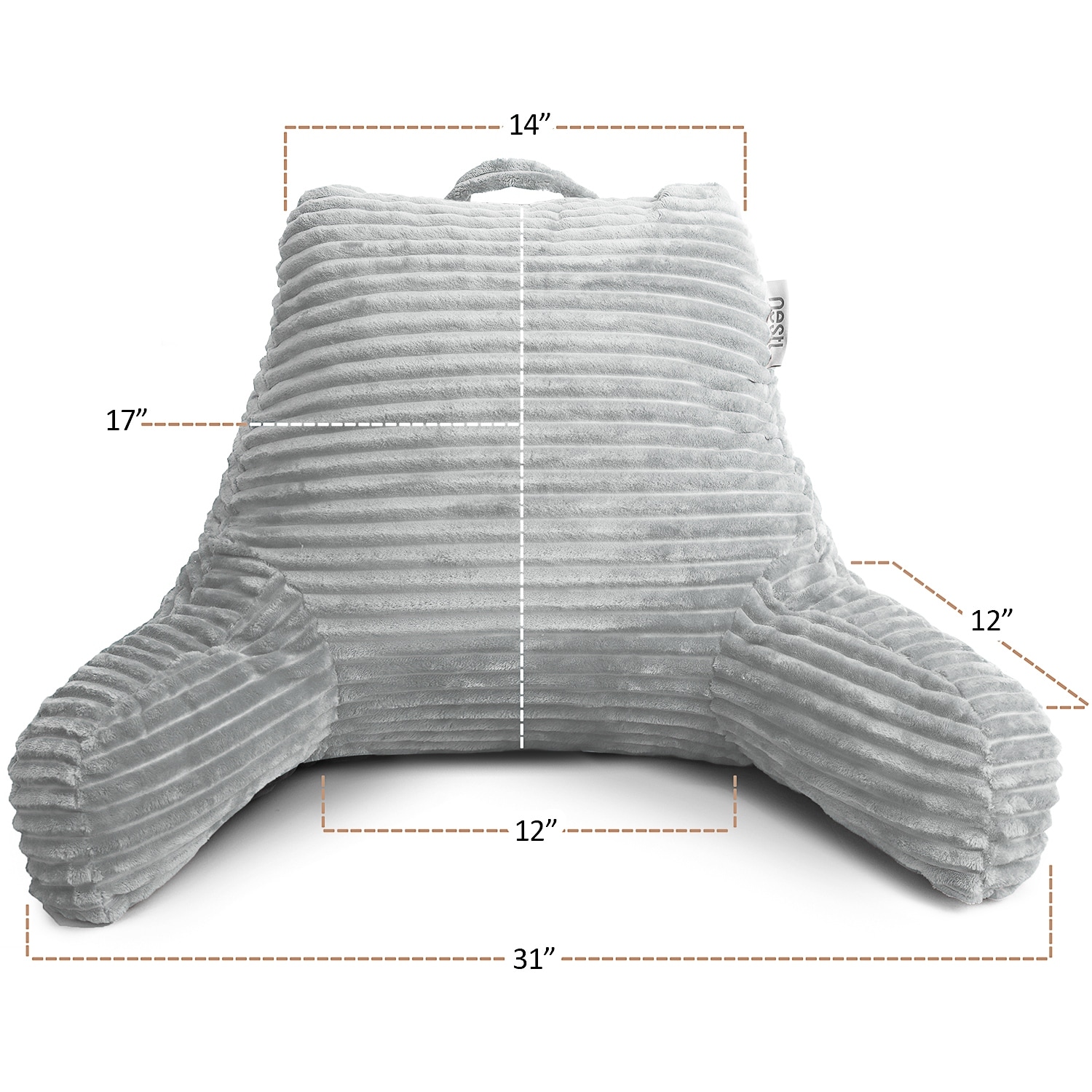 https://ak1.ostkcdn.com/images/products/is/images/direct/2add6399f818bb6284e999dcb9ebfb751079bce7/Nestl-Cut-Plush-Striped-Reading-Pillow---Back-Support-Shredded-Memory-Foam-Bed-Rest-Pillow-with-Arms.jpg
