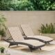 Salem Outdoor Wicker Lounge with Water Resistant Cushion (Set of 2) by Christopher Knight Home - Multibrown + Brown/ White Stripe