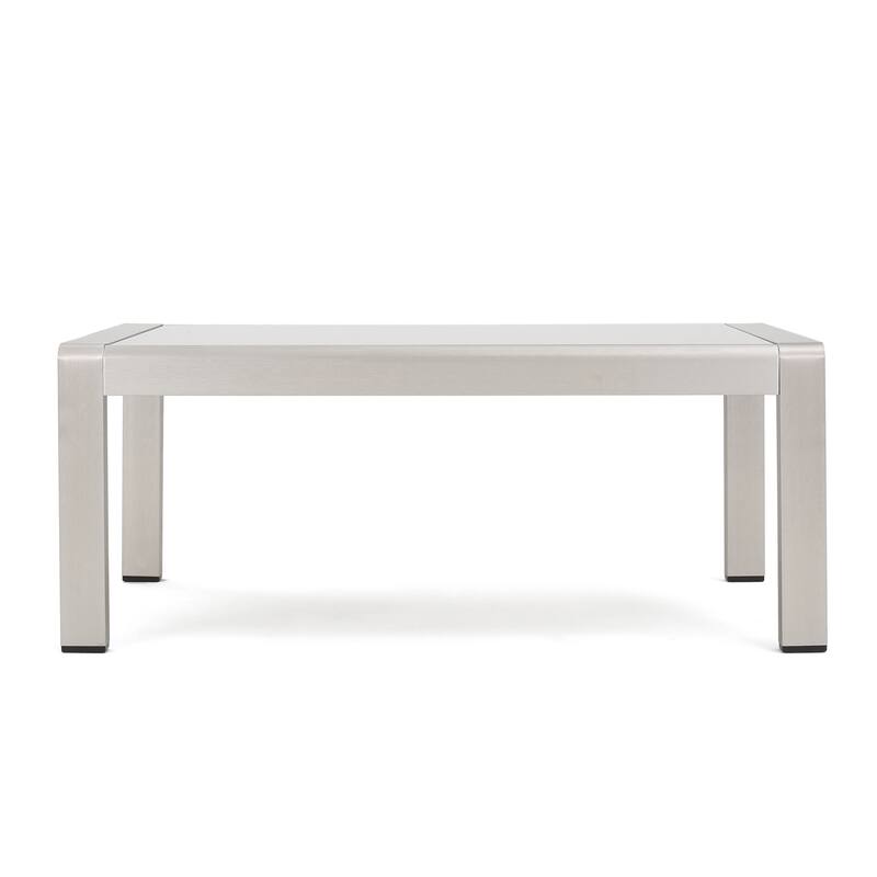 Cape Coral Outdoor 4 Seater Aluminum Chat Set with Side Table by Christopher Knight Home