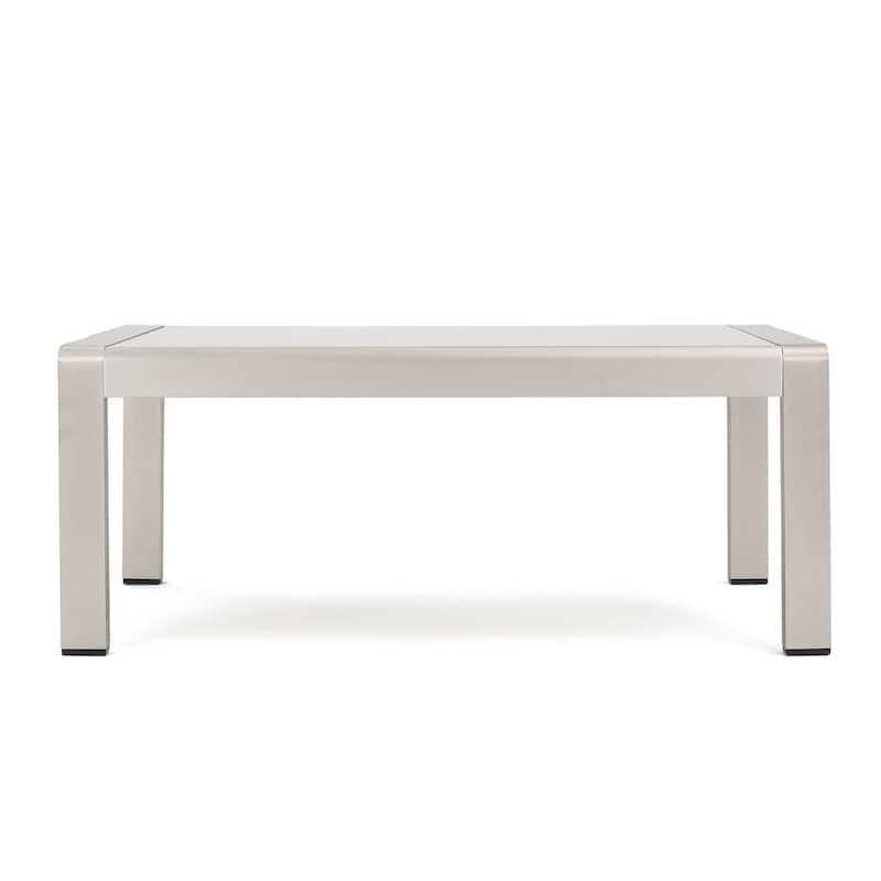 Cape Coral Outdoor 6-Seater Aluminum Sectional Sofa Set with Ottomans and Coffee Table by Christopher Knight Home
