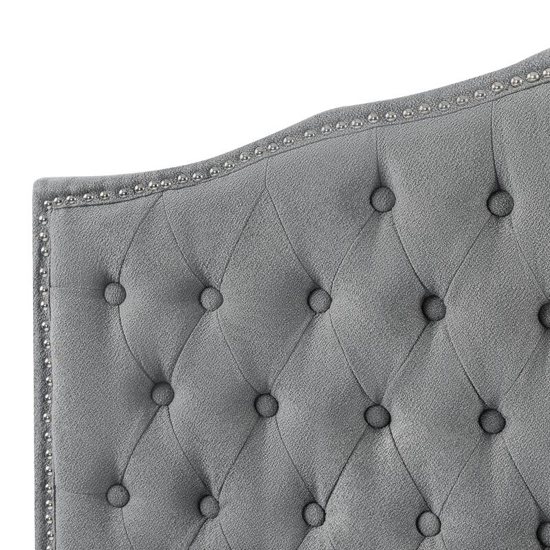 Adeco 64-Inch Upholstered Headboard with Adjustable Legs