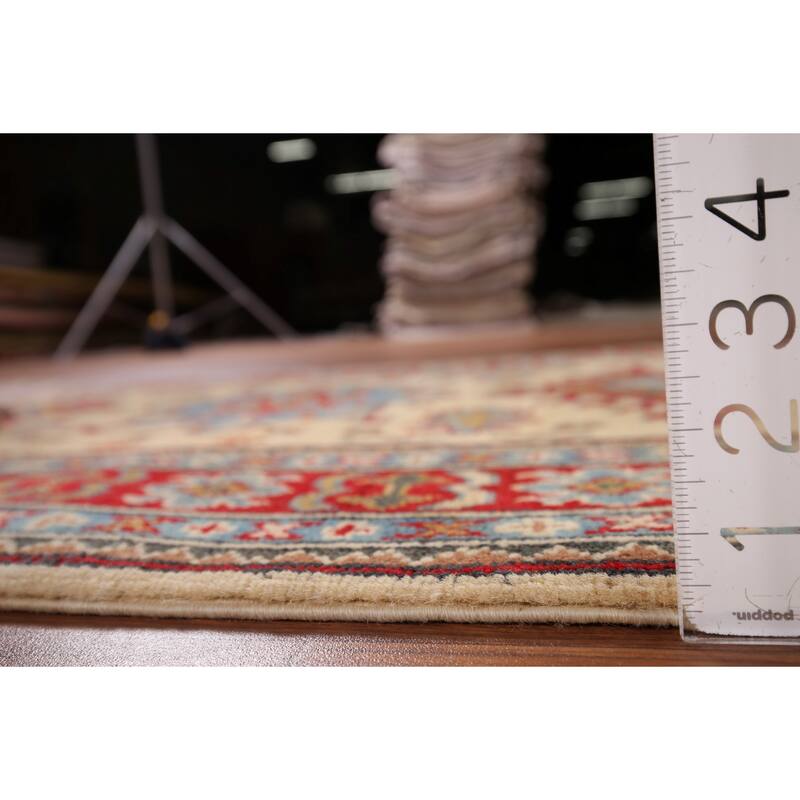 Traditional Kazak Oriental Foyer Rug Handmade Beige Wool Carpet - 3'3" x 4'11"