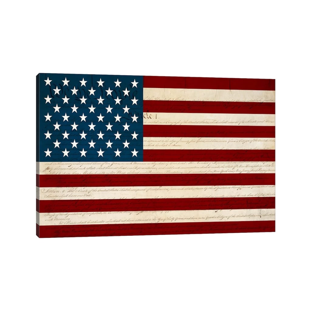 iCanvas "USA Flag (U.S. Constitution Background)" by iCanvas Canvas Print