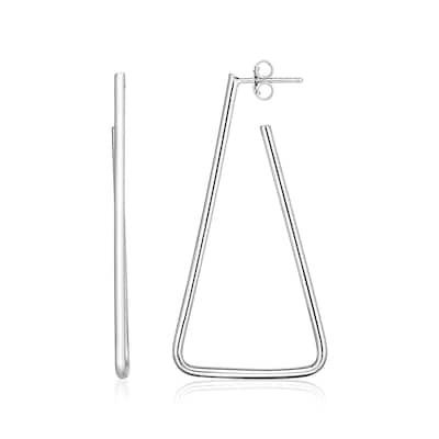 Sterling Silver Polished Triangular Hoop Earrings
