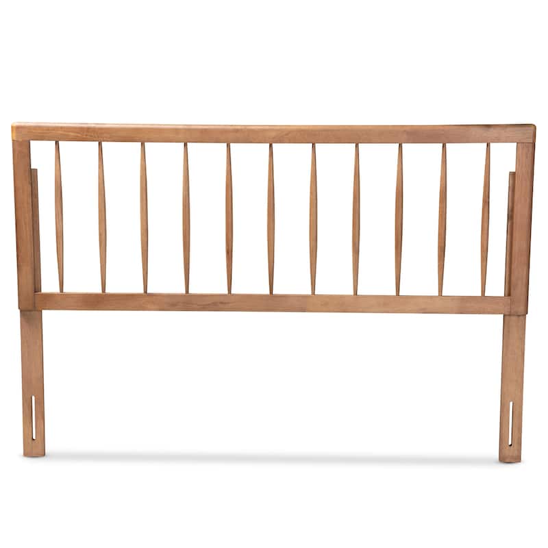 Modern Ash Walnut Wood King Size Headboard with Warm Brown Finish, Clean Contemporary Lines and Durable Build
