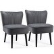 preview thumbnail 29 of 31, Costway Set of 2 Armless Accent Chair Upholstered Leisure Chair Single - 23'' x 27.5'' x 30'' Dark Grey