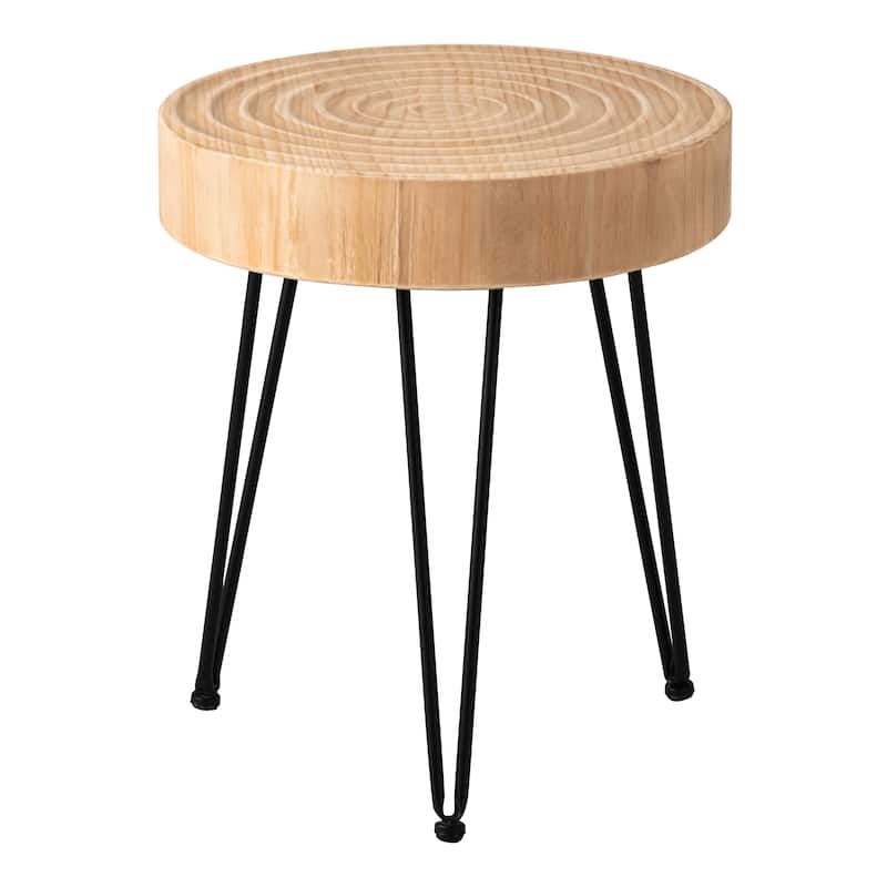 COZAYH 2-Piece Farmhouse Living Room Coffee Table Set, Nesting Coffee Table Round Natural Wood Finish