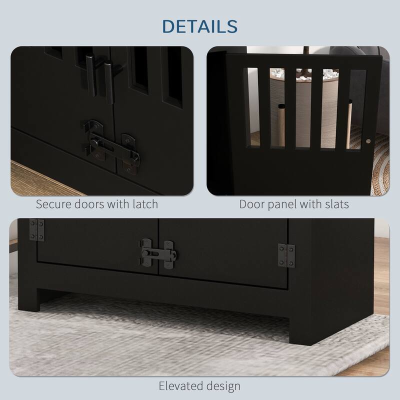 PawHut Large Elevated Dog Bowls with Storage Cabinet Containing 37L Capacity, Pet Food Bowl Dog Feeding Station