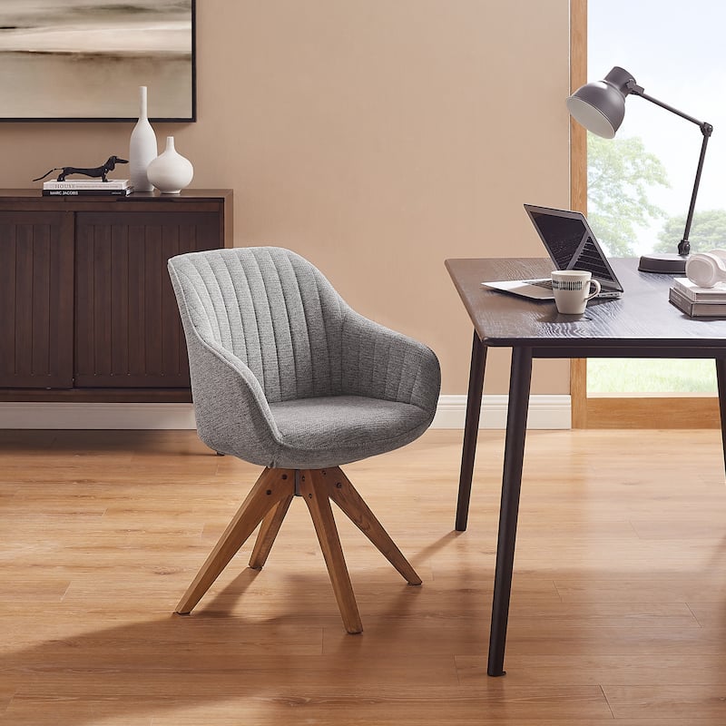 Art Leon Classical Swivel Office Accent Chair with Wood Legs